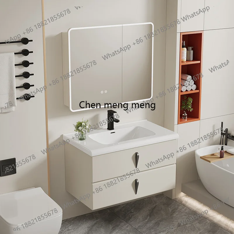 

Modern Thickened Stainless Steel Bathroom Cabinets Storage Smart Mirror Cabinets Bathroom Sink Cabinet Vanity