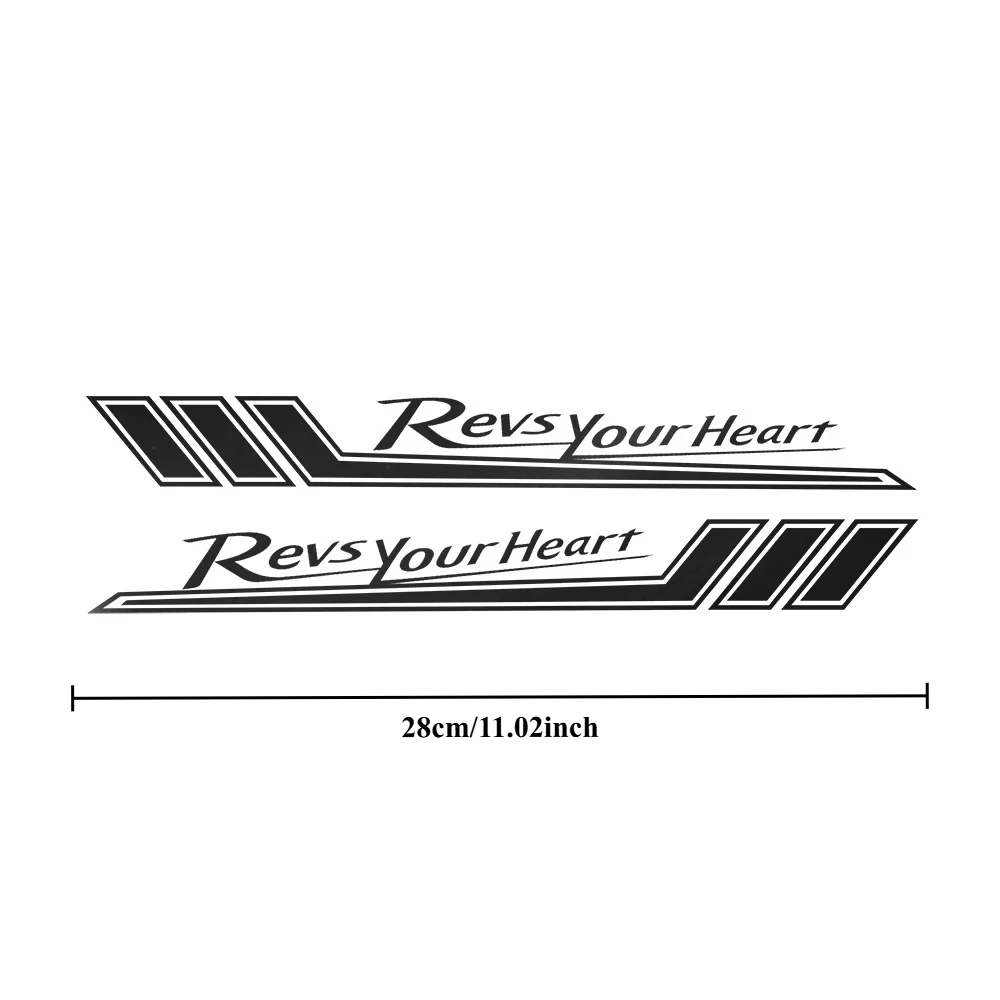 Racing Sticker Vinyl Decal 2PCS Sport Style Waterproof Motorcycle Car Universal Decoration Multicolor