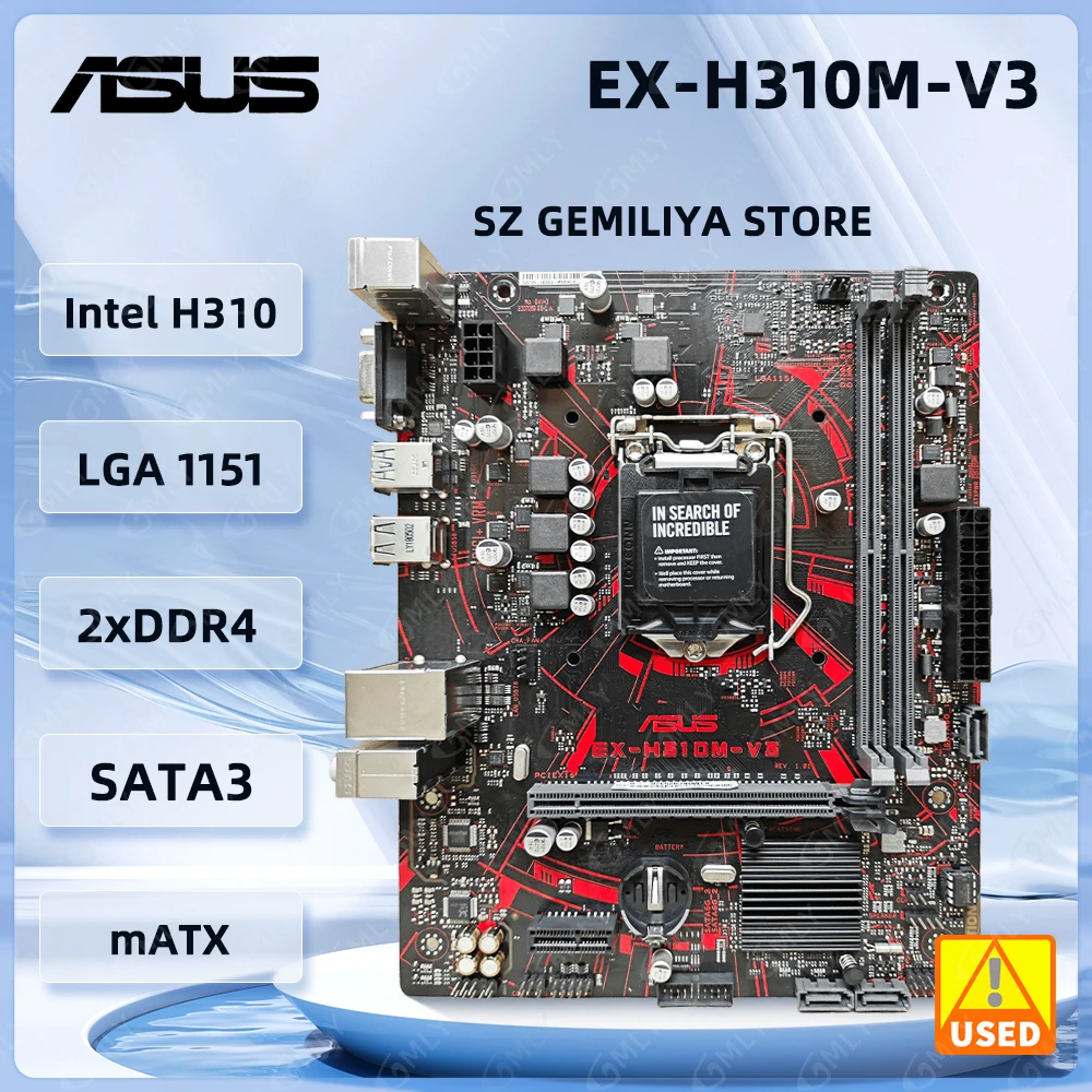 intel H310 Motherboard ASUS EX-H310M-V3 Motherboard LGA 1151 DDR4 support i3-9100F 8400 8600 9400F I9-9900 8100 cpu  Micro ATX