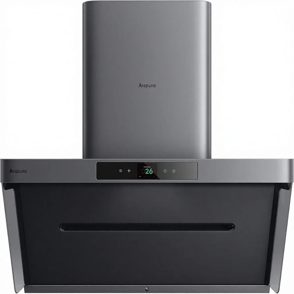 36-Inch IQV Gray Wall-Mounted Smart Range Hood Ultra-quiet 4-Speed Gesture Sensing Touch Control PM2.5 Real-Time