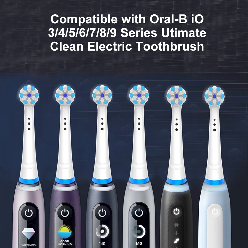 Compatible with Oral-B iO 3/4/5/6/7/8/9/10 Series Ultimate Clean Electric Toothbrush Replacement Brush Heads,12 Pack