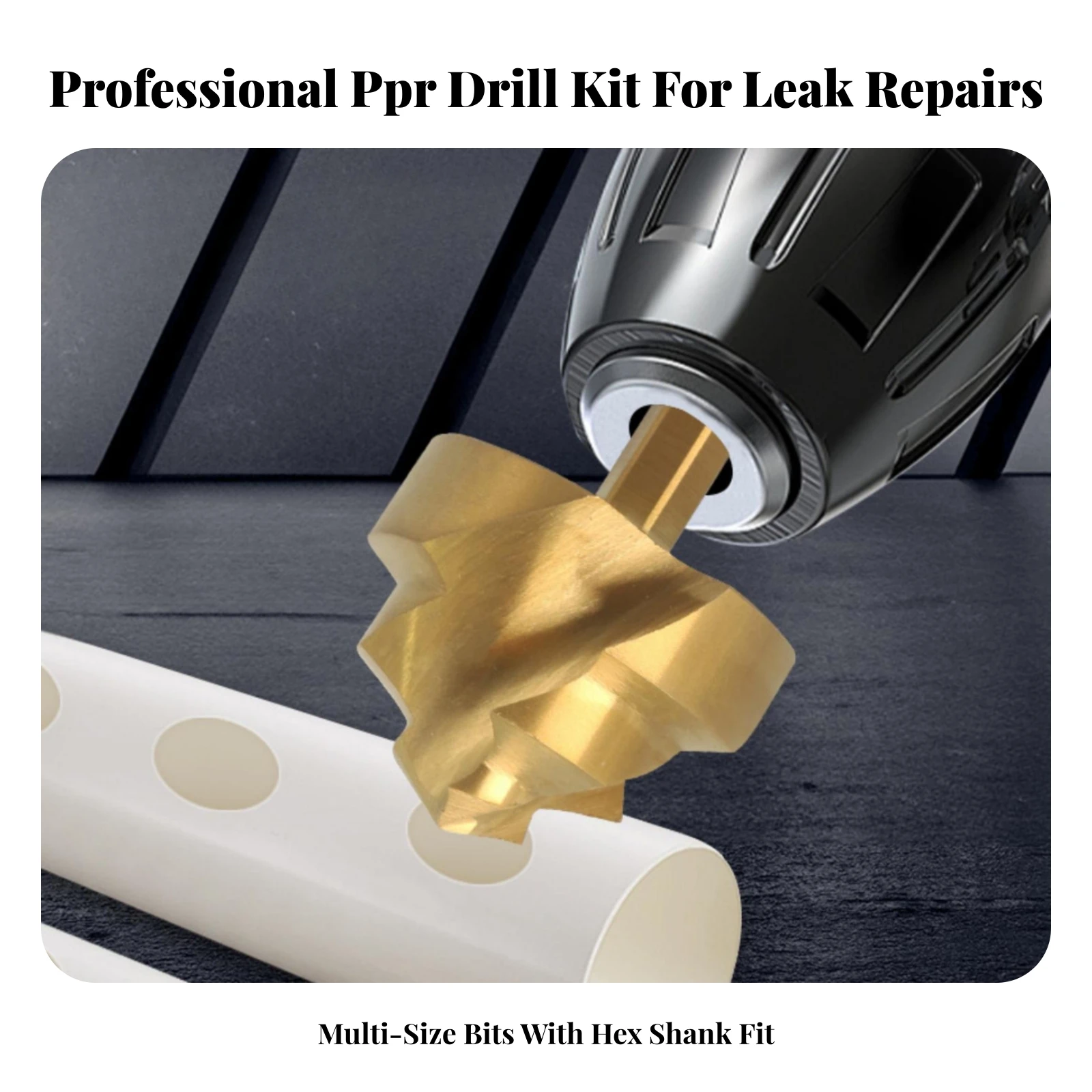 6 Pieces Hole Cutter Multi-Size Pipe Hole-Cutting Drill Bit Set Tool Compact for Plumbers, Plumbing Repair