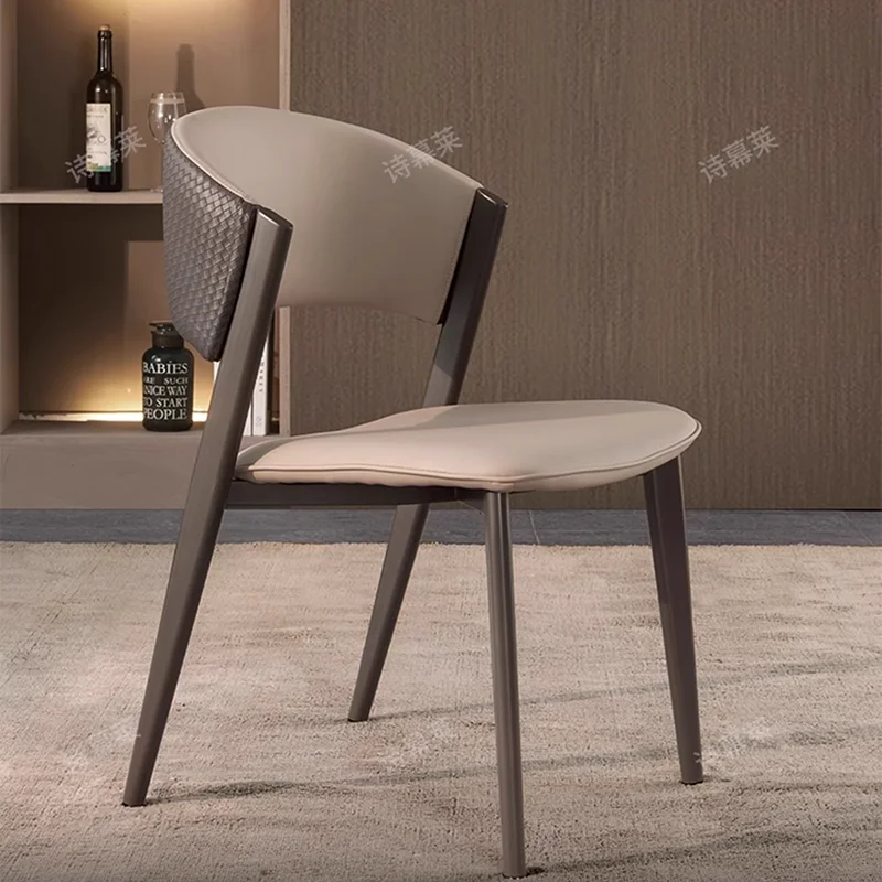 Italian Minimalist Dining Chairs Designer Nordic European Trendy Dining Chairs Grey Luxury Sillas Para Sala De Estar Furniture