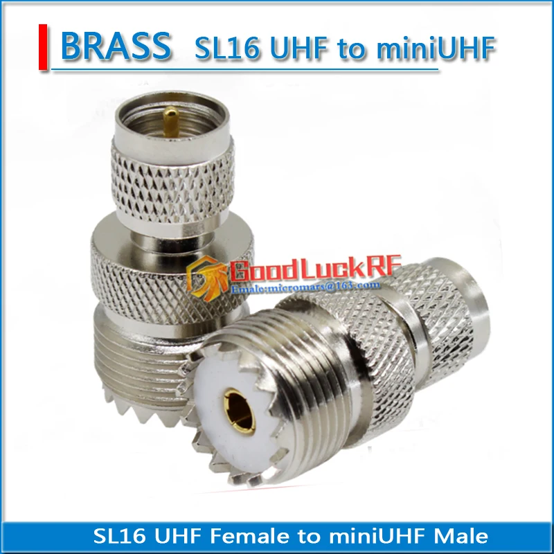 

mini UHF miniUHF Male to UHF PL259 SO239 PL-259 SO-239 Female Jack Brass Straight Coaxial RF Connector Adapters