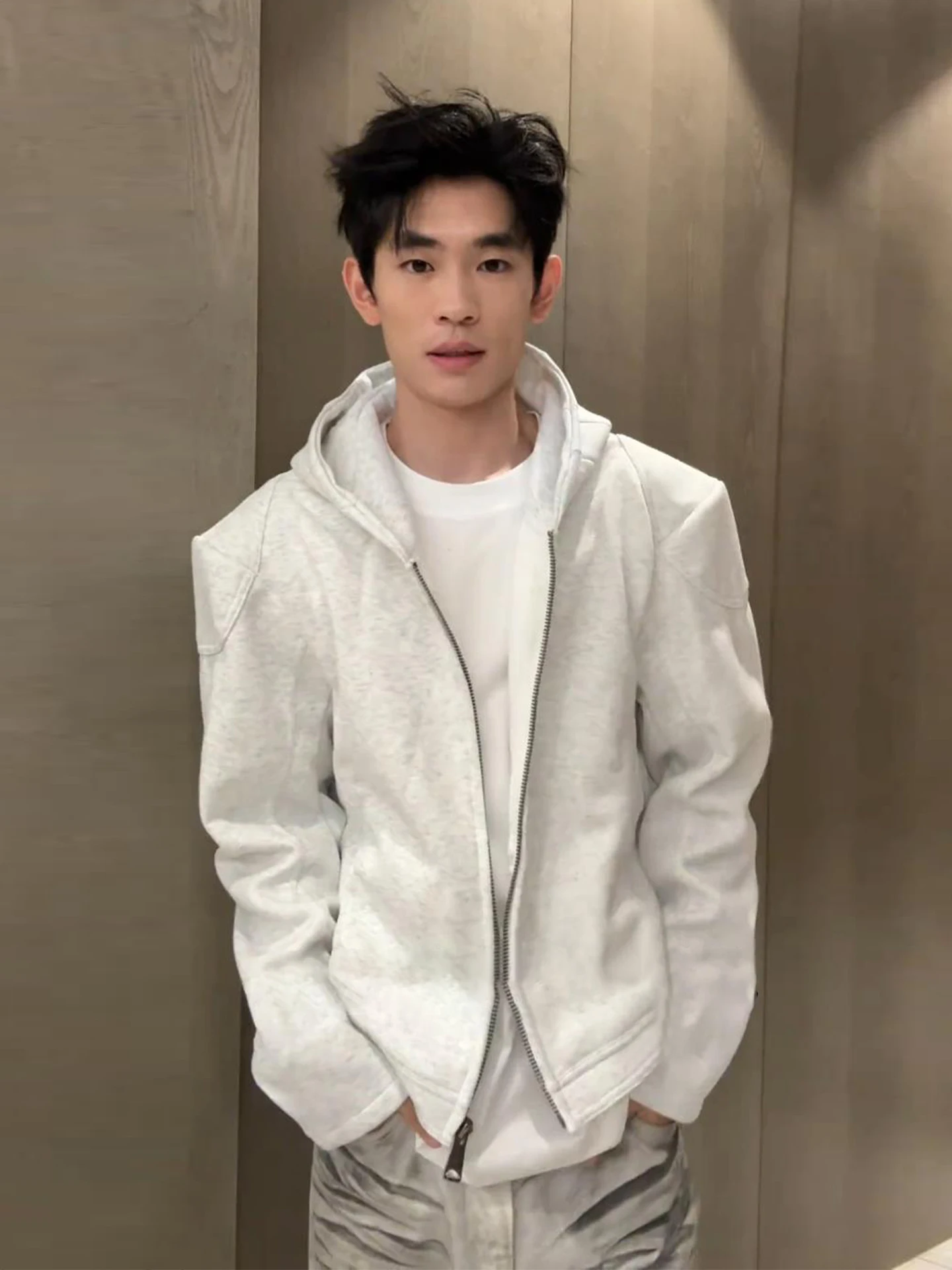 

American Sle ort Fit Jaet Men's Autumn Hard And Stiff Coat CleanFit Hoodie Open Cardigan Sweatirt Youth Faion