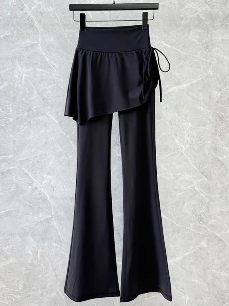Pantalon de Yoga taille haute pour femmes, Micro évasé, vêtements d'extérieur de sport, Anti-exposition, Pilates, amincissant, jupe de Fitn