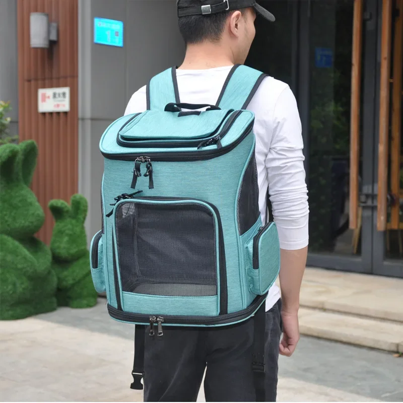 Breathable Pet Cat Carrier Backpack Foldable Pet Carrier Transport Travel Bag Expandable Large Capacity Creative for Cats Dogs