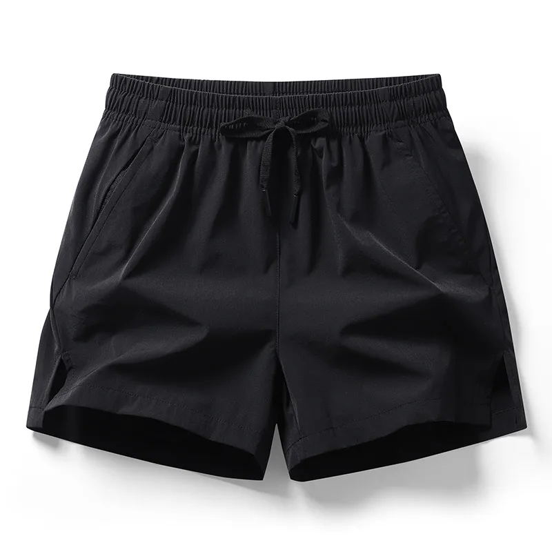 Men Summer Beach New Models Solid Color Fashion Leisure Comfortable Elastic Waist Double Pockets Cool Sports Shorts