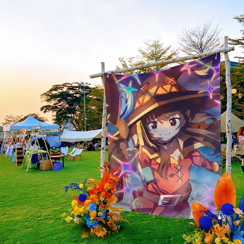 Anime Megumin Flagge für Picknick, Party, Kunst, Heimdekoration, Outdoor, Camping, Banner, Geschenke