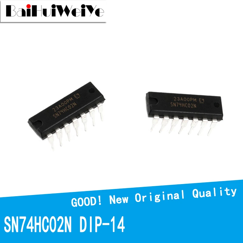 10PCS/LOT SN74HC02N 74HC02N SN74HC02 HD74HC02P Logic Gate Quad 2-Input DIP-14 New Good Quality Chipset