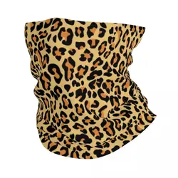 Custom Leopard Print Bandana Neck Gaiter Windproof Face Scarf Cover Women Men Animal Skin Headband Tube Balaclava