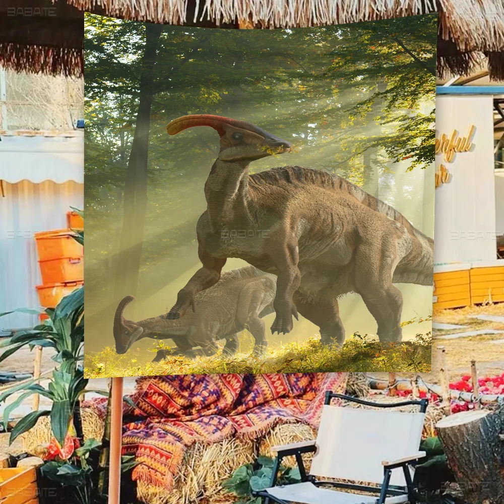 Dinosaur Art Paint DIY Flag For Family Group Photo Living Room Home Dorm Decor Wall Art Decor Banner