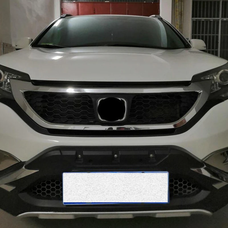 CEYUSOT FOR Honda CRV Grille Trim Accessories 2012-2015 ABS Front Bumper Separator Honeycomb Black Silver Grille Car Styling