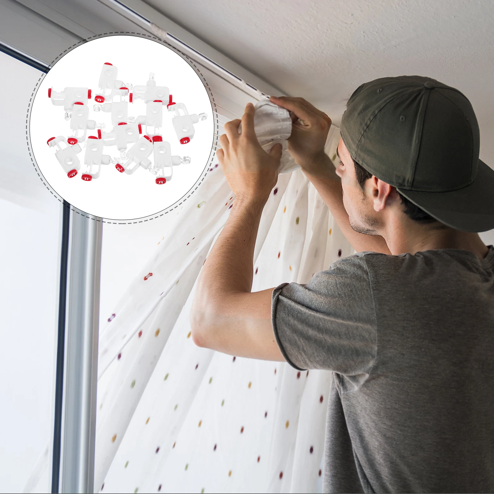 

12pcs Track Accessories Silent Vertical Blind Gliders Curtain Pulleys For Bedroom Study Track Rail Sliding Roller Durable Easy