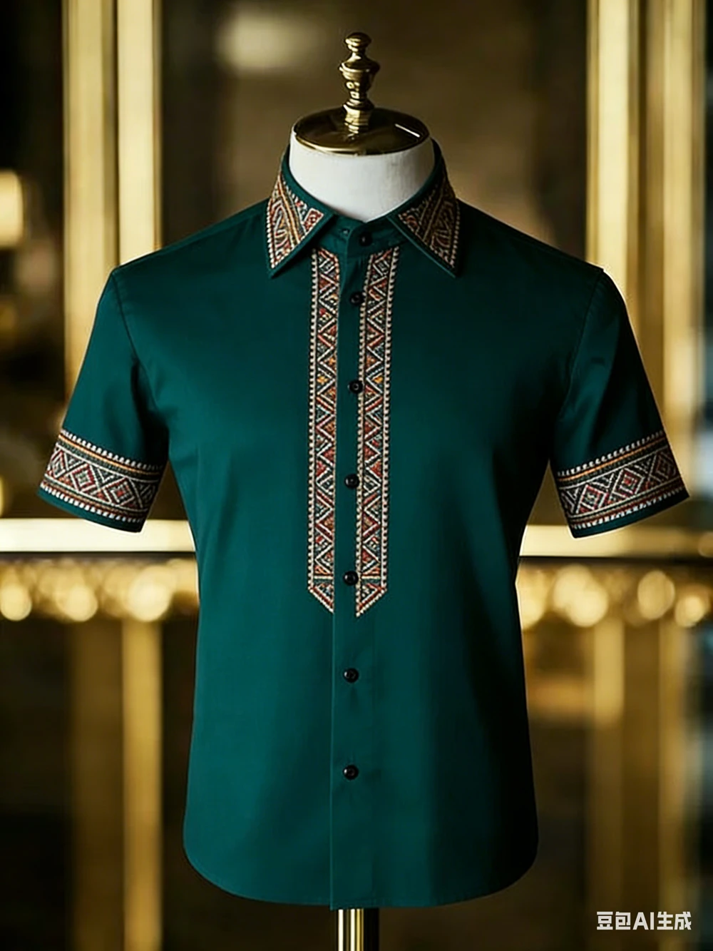 

Men's Summer Lightweight Short-Sleeved Shirts Light Luxury Pattern Printed Shirts Holiday Casual Social Ceremony Formal Men top