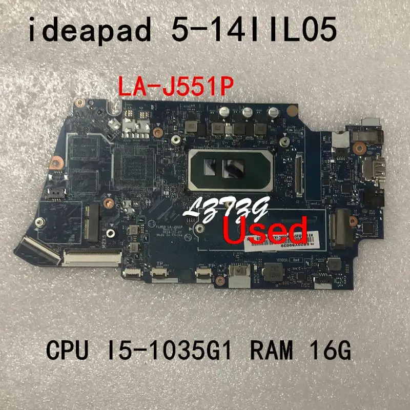 

Used For Lenovo ideapad 5-14IIL05 Laptop Motherboard mainboard CPU I5-1035G1 UMA RAM 16G FRU 5B20Y89039