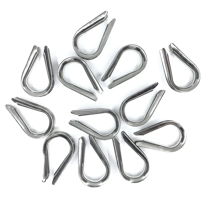 12 Pcs M10 Stainless Steel Thimble For 3/8 Inch Diameter Wire Rope Cable Thimbles Rigging