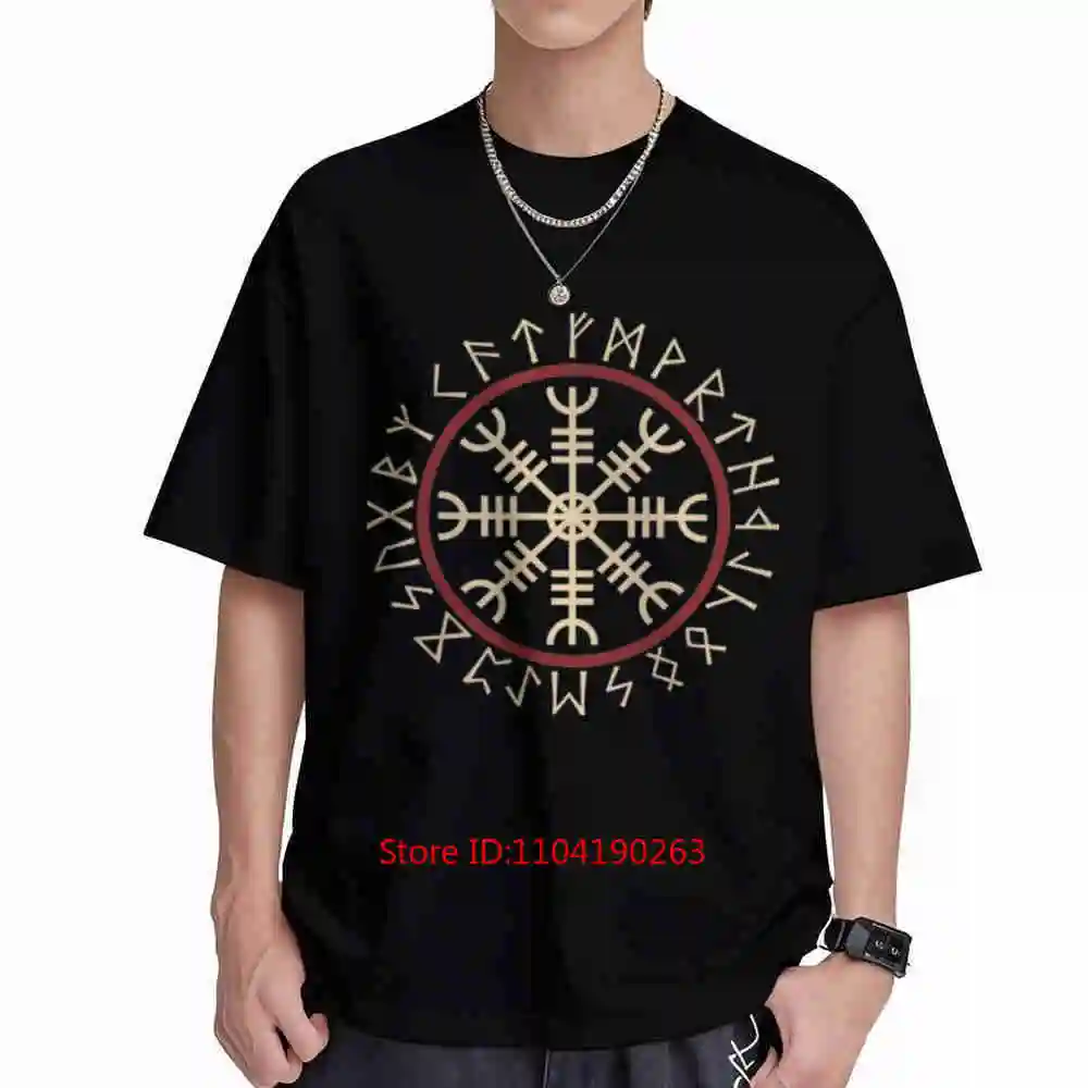 Schildmaiden Expresser Helm Of Awe Nordische Runen Und Wikinger Symbolik Short Sleeve Tee 100% Cotton T-Shirt