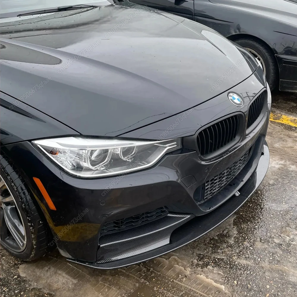 4 قطعة سيارة الجبهة حافة مصد السيارة المفسد الناشر الفاصل Bodykits لسيارات BMW 3 Series F30 F31 M-Sport 2012-2019 لمعان أسود ضبط #4