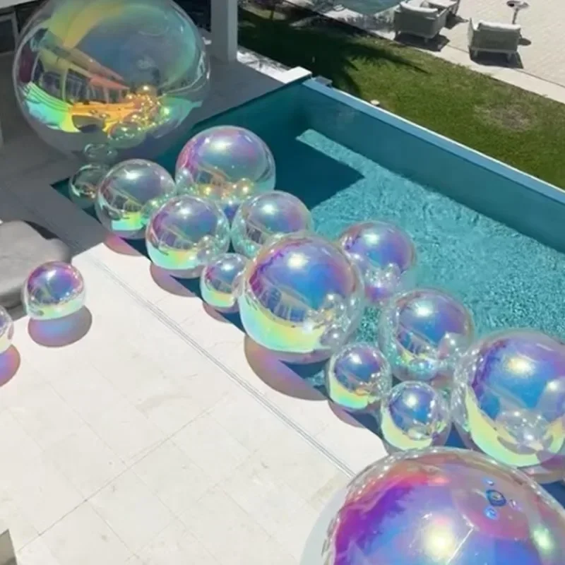 6 Stück Riesige Aufblasbare Spiegelkugeln in Gold/Silber, Hängende Reflektierende Ballons für Einkaufszentren, Veranstaltungen, Hochzeiten und Bühnendekorationen – Detail 14
