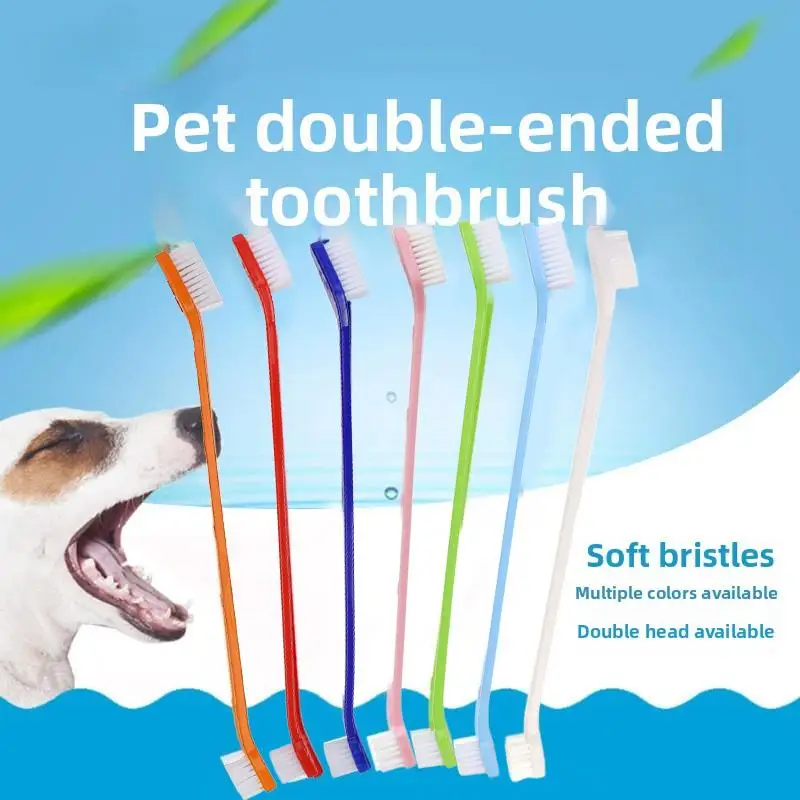 Cat Dog Toothbrush Double Ended for Small and Large Pets Essential Home Dental Cleaning Tool
