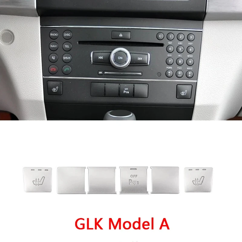 Car Center Console CD Panel Air Conditioning Button Sticker Trim For Mercedes Benz C E Class W204 W212 GLK X204 Accessories