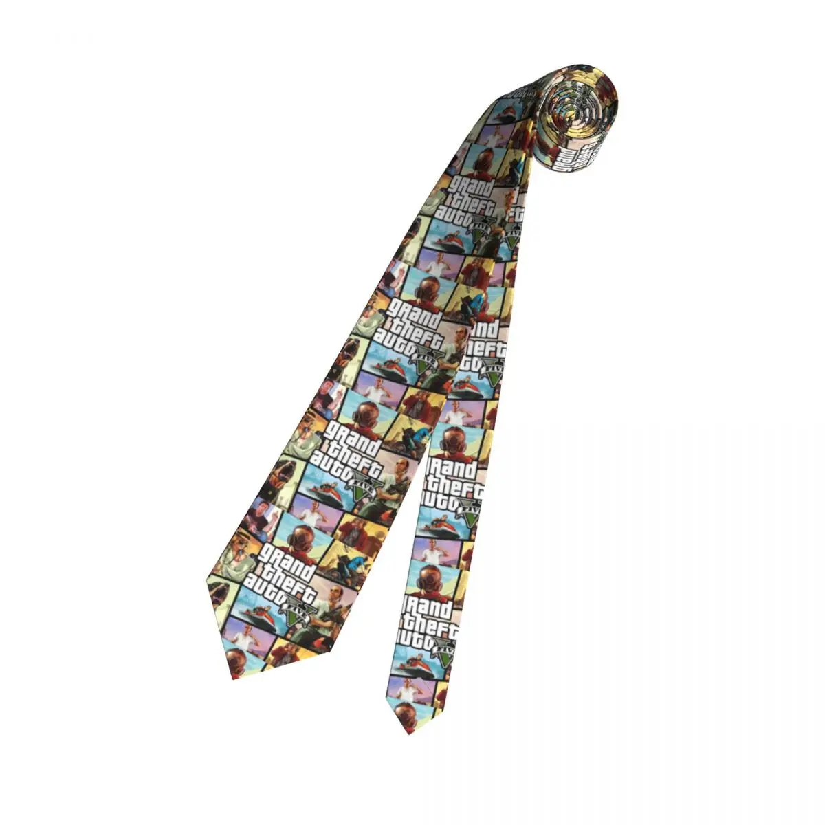 Classic GTA 5 Video Game Neckties Men Personalized Silk Grand Theft Auto Business Neck Tie