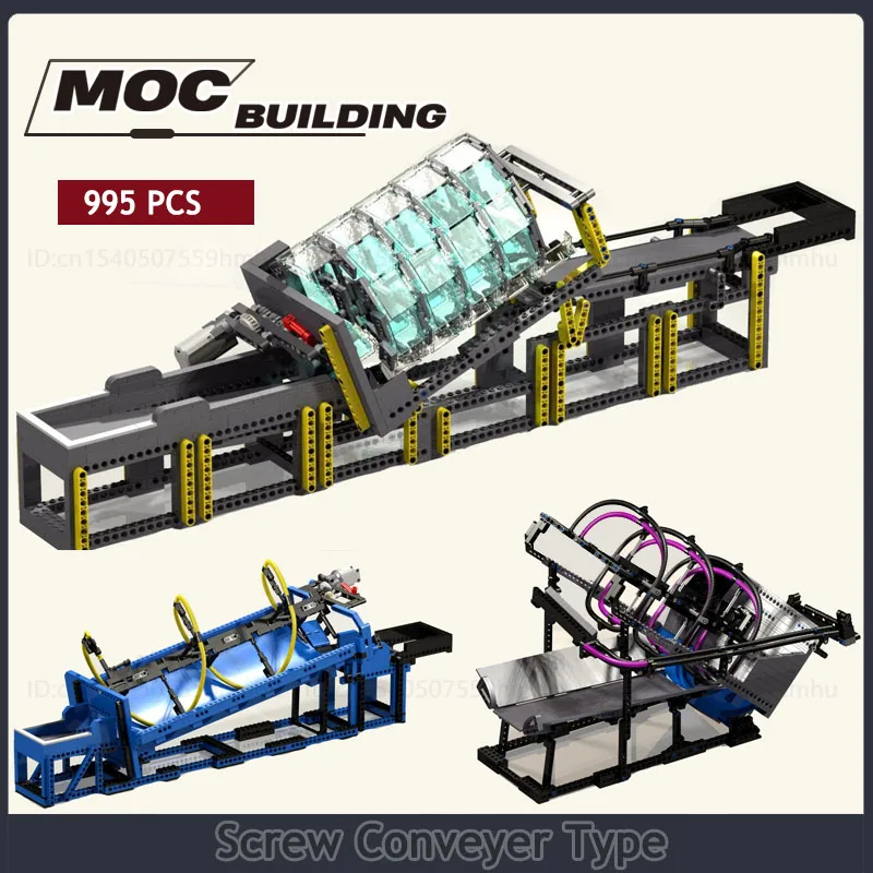 Bloques de construcción Moc GBC, transportador de tornillos, tecnología Type1, ladrillos, dispositivo de goteo, modelo de ensamblaje DIY, rompecabezas, juguetes, regalos