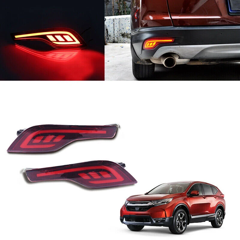 # 737 متر لهوندا CR-V CRV 17-19 LED المصد الخلفي الفرامل أضواء خلفية مصباح الضباب JSR نمط (أحمر)