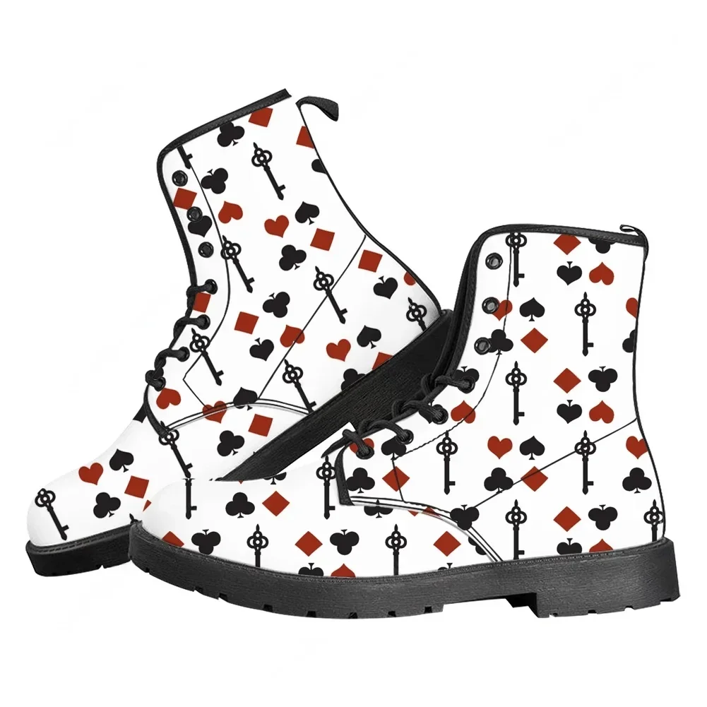 

Playing Card Poker 3D Printed Pattern Casual Boots Mens Womens Teenager Shoes Retro Street 3D water proof Boot Outdoor Boots