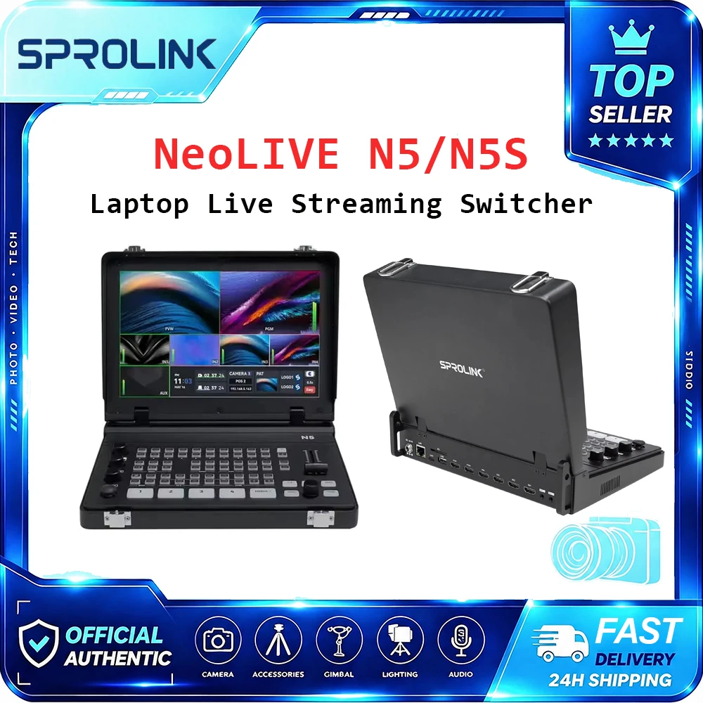 SPROLINK NeoLIVE N5 N5S 5CH Live Streaming Switcher 4xHDMI Inputs 4K Support 10.1