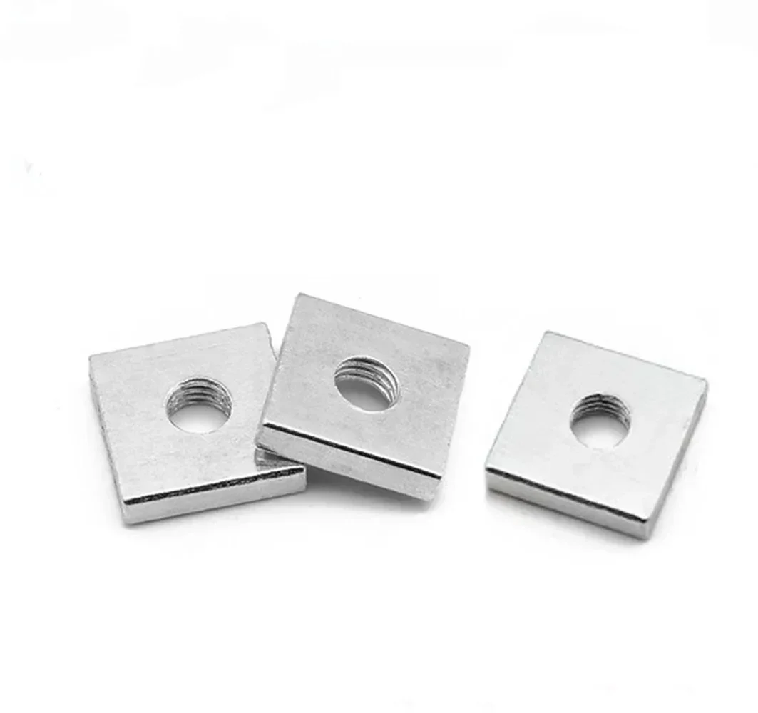 50pc Square Thin Nut M3 M4 M5 M6 Galvanized Zinc Plated Thin Block Quadrangle Block GB39 Compatible with Prusa MK3 Carbon Steel