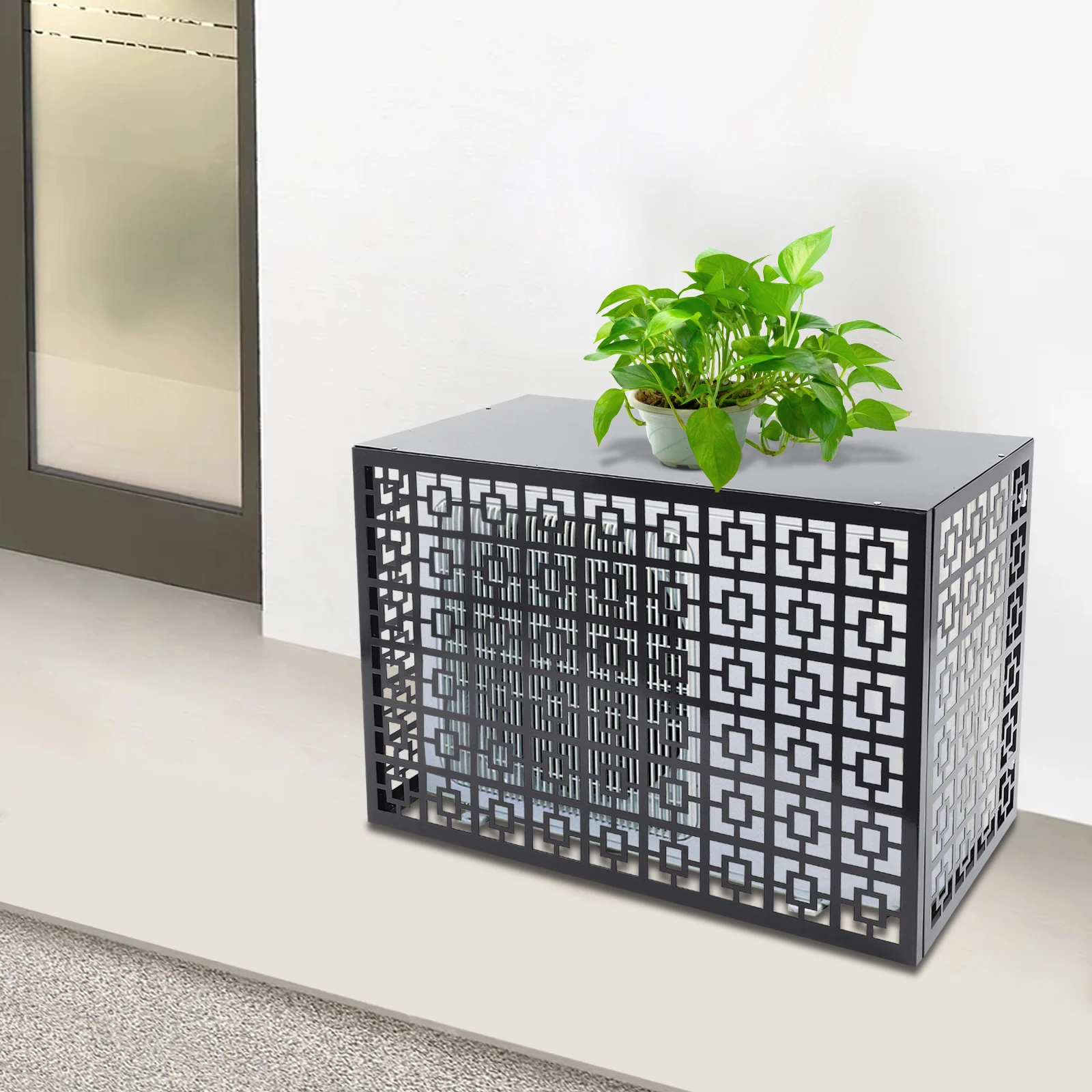 Dunkelgrauer Klimaanlagenzaun mit mehreren Szenen (AC-Schutz-/Blechzaun-/Poolenausrüstungszaun) – 43,3121,6531,5 Zoll Außengröße