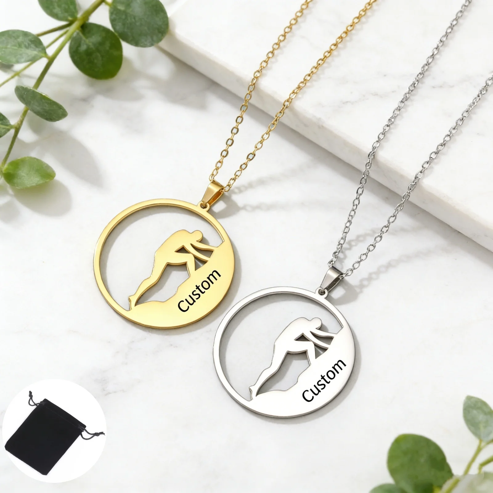 Personalisierte Namens- und Datumskletter-Halskette aus Edelstahl, personalisierte Abenteuer-Wander-Halskette, Reise-Gedenkschmuck, Geschenk