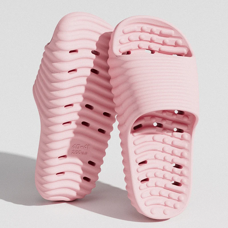 Thick Bottom Water Leakage Bathroom Slippers Women Quick Drying Non Slip Home Shower Slides Woman Comfy Massage Platform Slipper