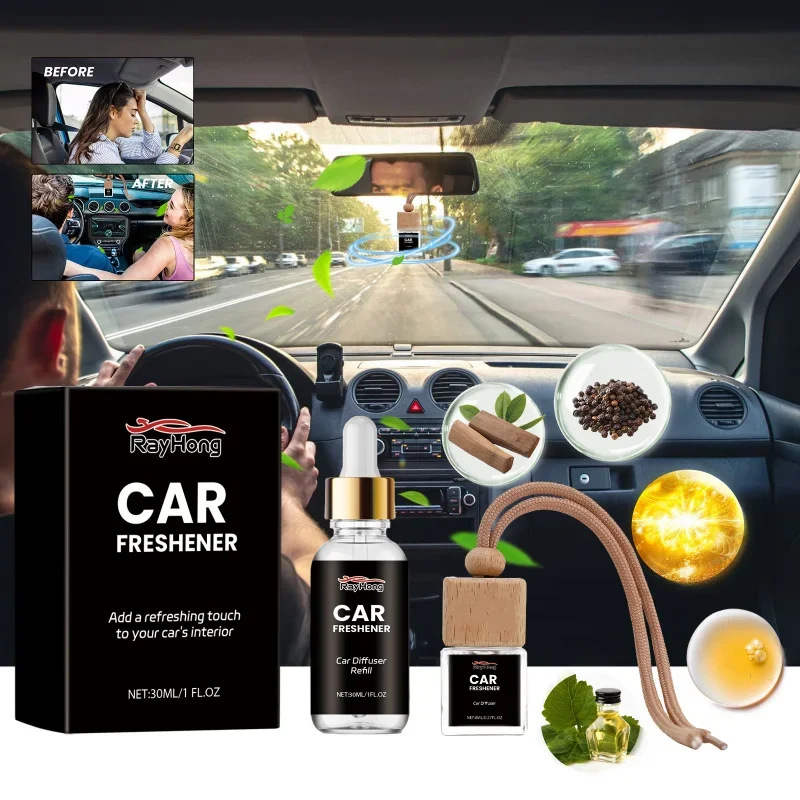 Rayhong Car Diffuse Freshing Agent Suit Car Interior Aromatherapy Hanging Decoration Diffuse Deodorant Lasting Fresh Air