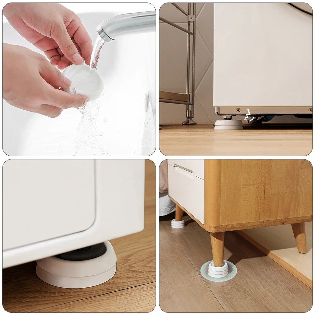 

4Pcs Anti-Vibration Pads Heavy Duty Washing Machine Riser Mats Non-Slip Floor Protector for Washer and Refrigerator Use Shock