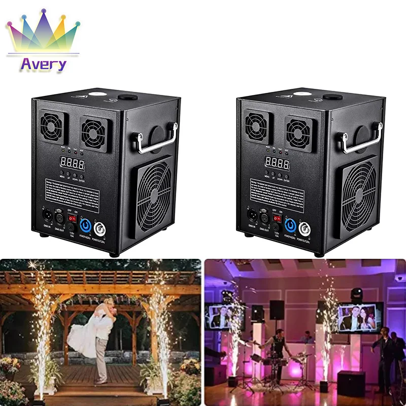 

2Pcs/Lot Electronic Flower Sprayer Fireworks Stage Effect 600W Ti Powder For The Wedding Party Stage effects Dj Bar Flightcase