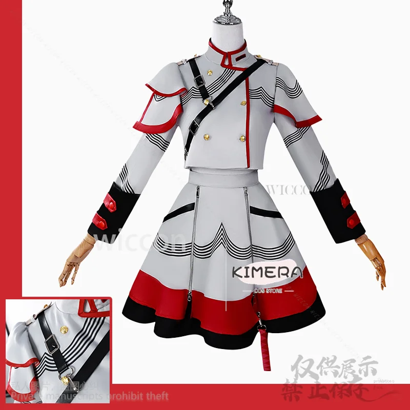 Tetooo Anime Project Sekai Cosplay Meisjes Kostuum Sexy Rode JK Jurk Lolita Halloween Rode Pruiken Christmas Party Cos Aangepast
