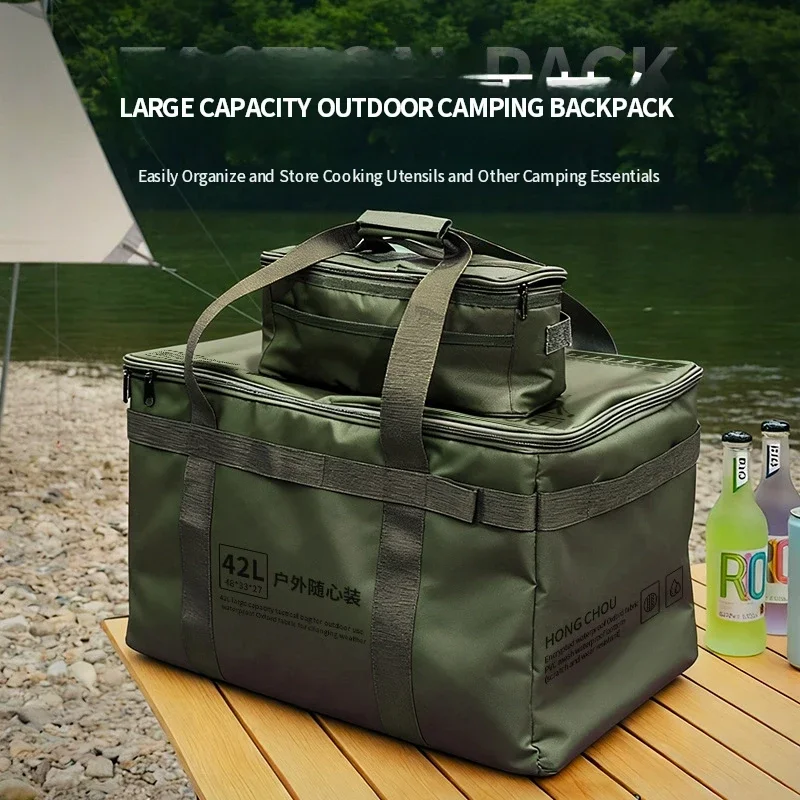 Camping Cookware Storage Bag Large Capacity Tall Padded Waterproof Carry Bag for Stove and Tableware
