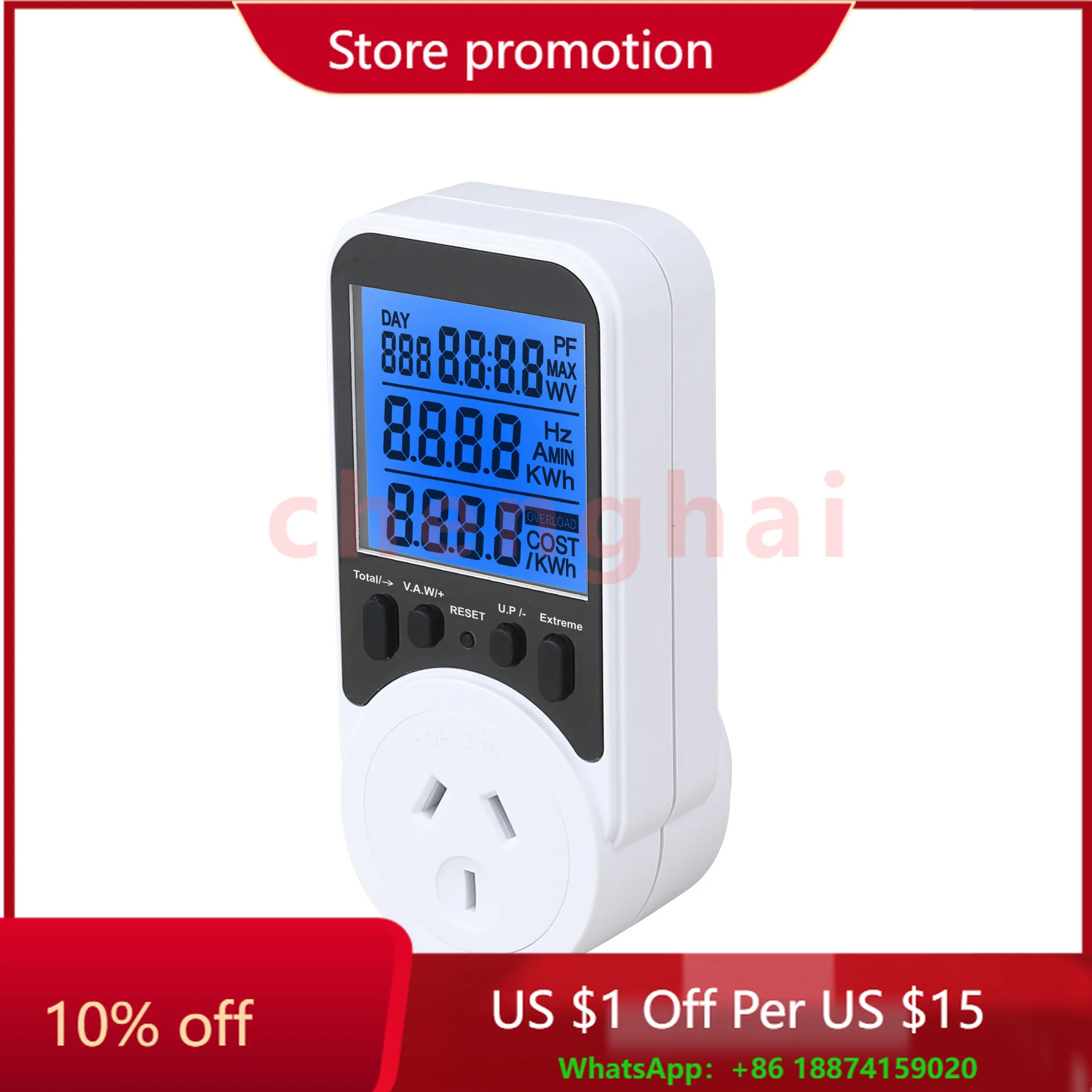 

Wireless Energy Monitor Rechargeable Electronic Power Meter