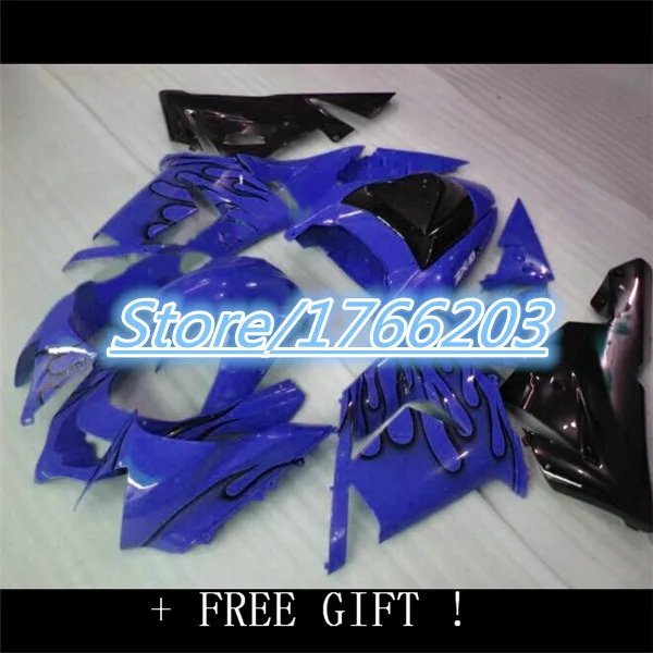 

black flame blue for KAWASAKI ZX10R 04 05 ZX 10R 04-05 ZX-10R 2004 2005 2004-2005 ABS fairing