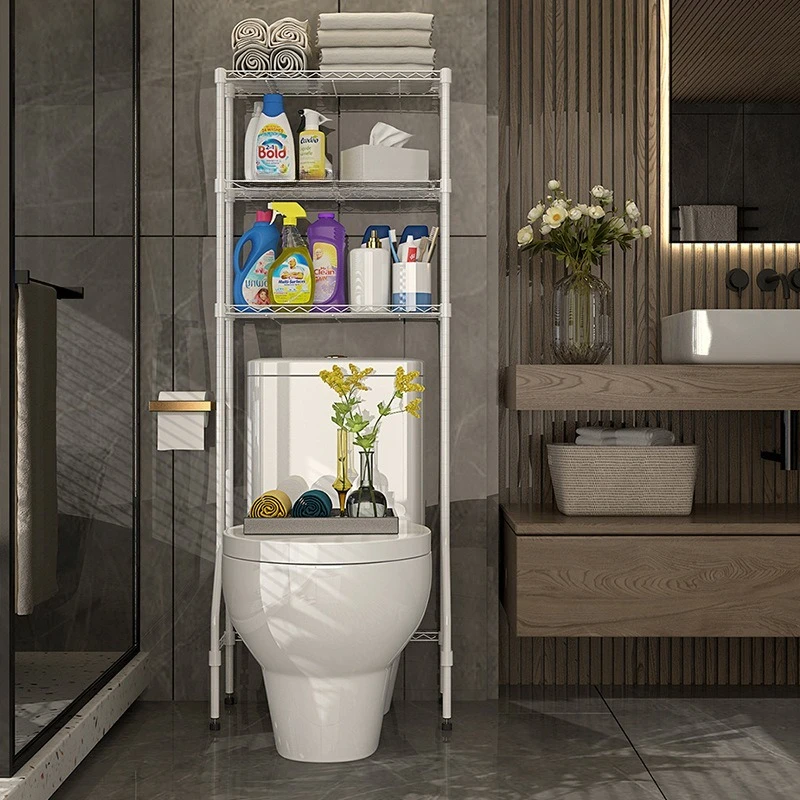 Półka toaletowa od podłogi do sufitu, bez wiercenia, regał do przechowywania pralki, półka toaletowa.