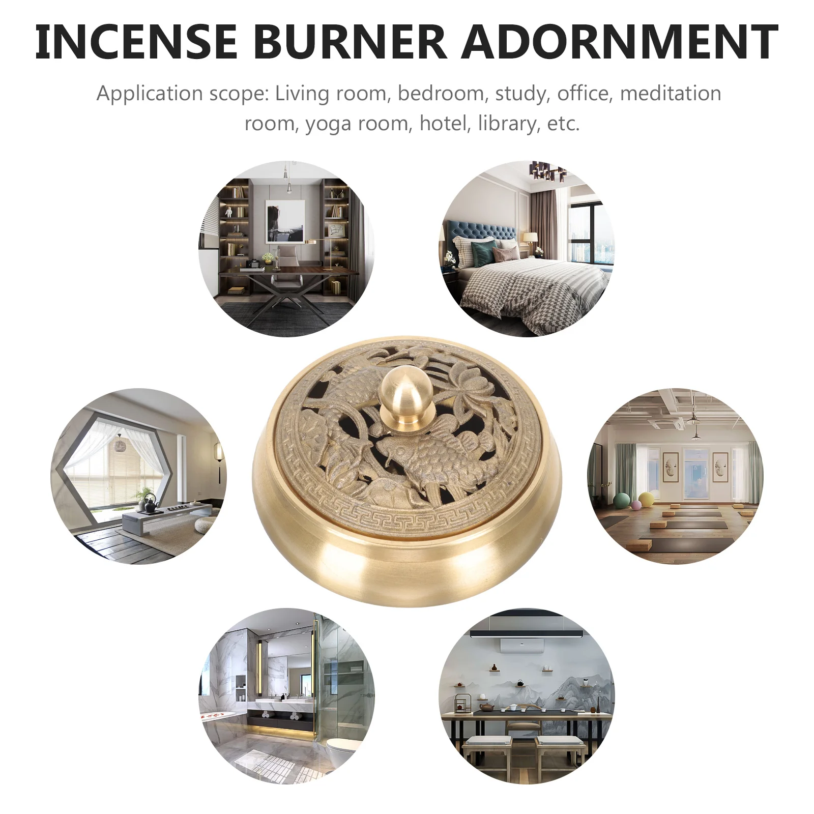 

with Cover Incense Burner Ornaments Office Vintage Home Decor Brass Censer
