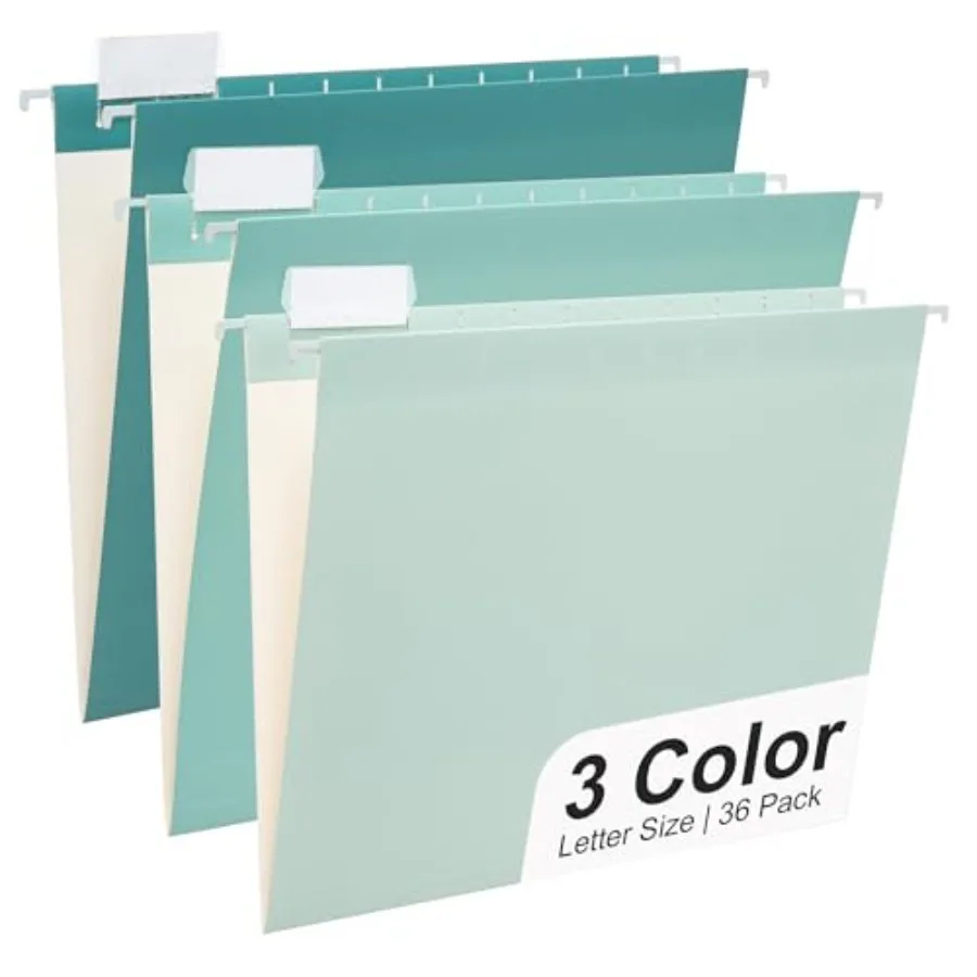

36 Pack Gradient Hanging File Folders Letter Size Decorative Hanging Folder Pretty File Folder Organizer for Filing Cabinet Off
