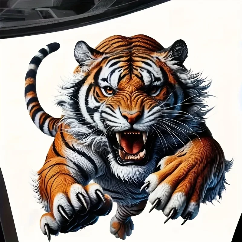 Roaring Tiger Vinyl Decal, Fierce Animal Sticker for Car, Laptop,Truck,Motorcycle,Window, Wall,Phone,Water Bottle & Cup Decor