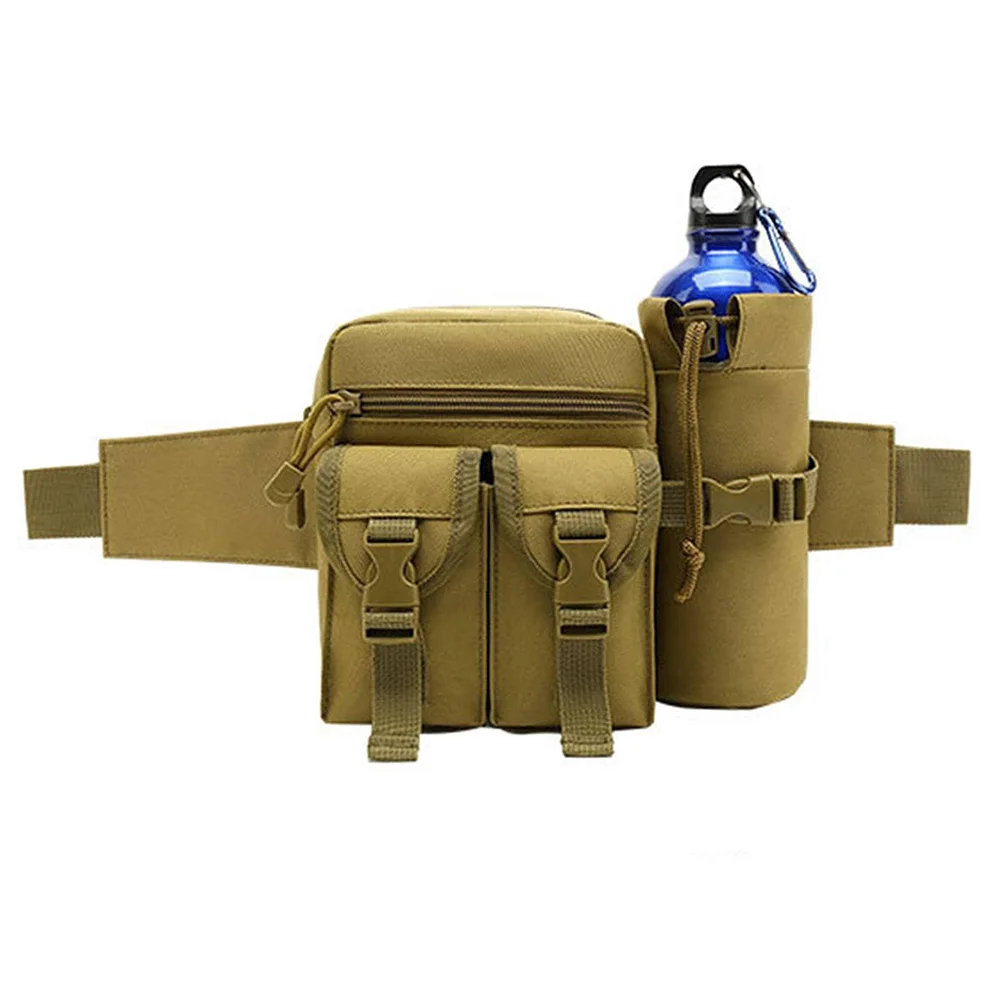 Men Waist Fanny Pack Bags Tactical Military Camping  Travel Hiking Water Bottle Climb Outdoor Sports Climb Bum Hip Belt Bag