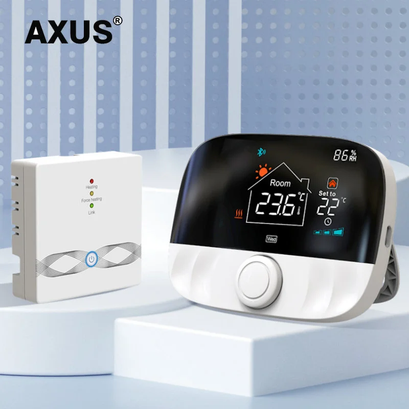 

AXUS Smart RF Wireless Thermostat Wifi For Floor Heating And Gas Boiler LCD Screen Room Temperature Controller Works with Alexa