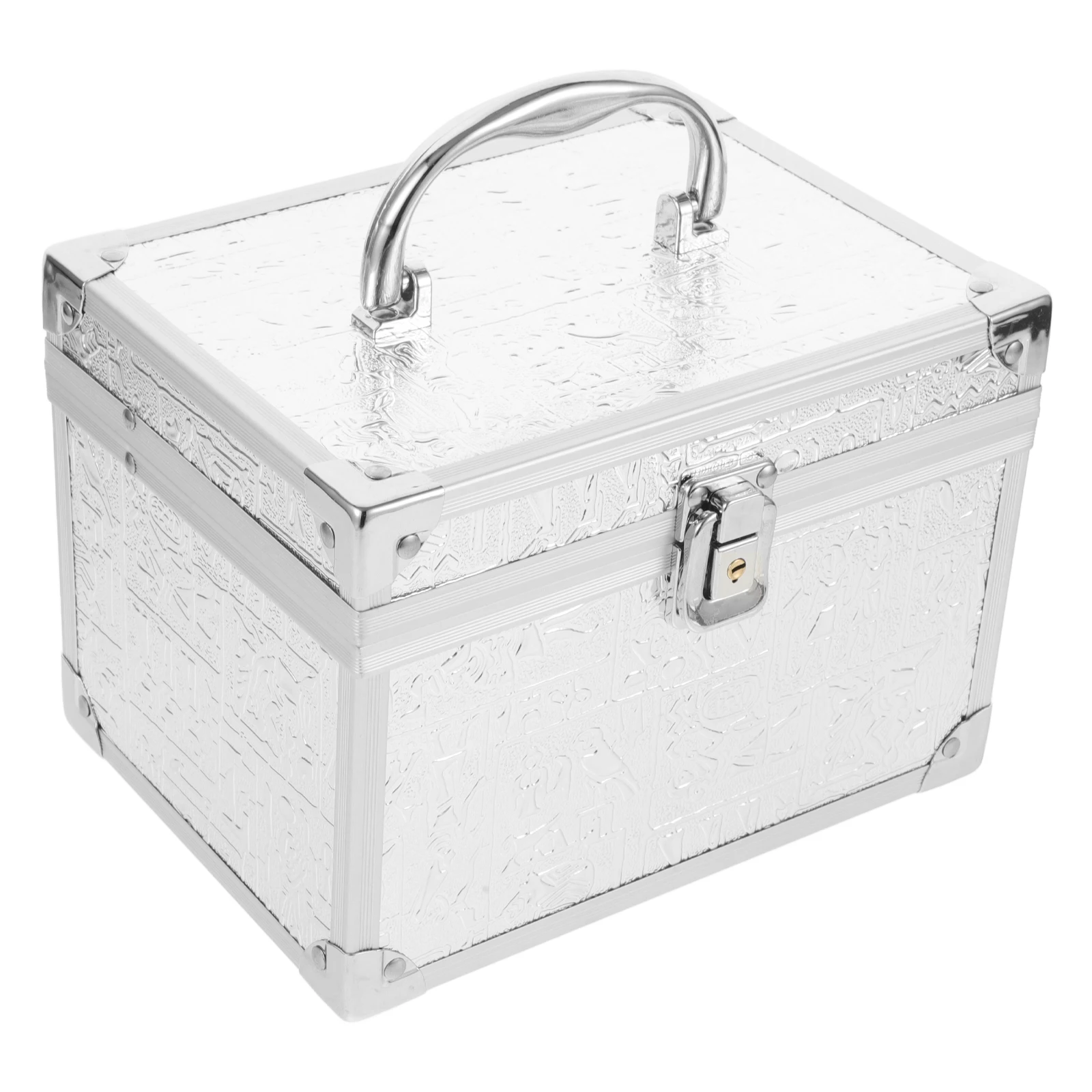 

Large Capacity Aluminum Storage Case Portable Tool Box With Handle Smooth Design Mechanics Travel Sundries