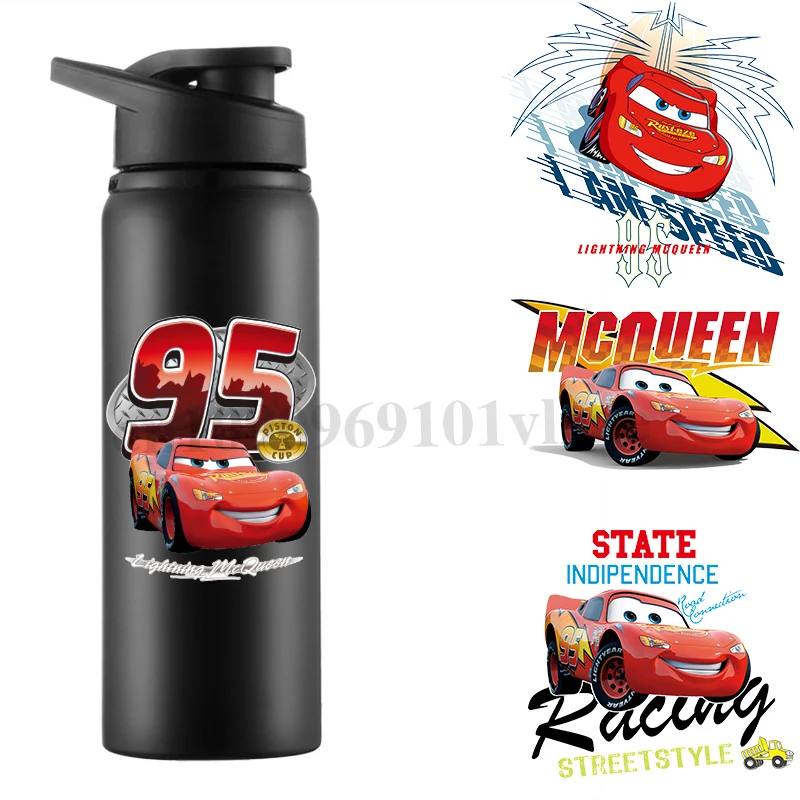 Disney Cars Pixar Lightning McQueen for Water Cup Wrap Decal Transfer Sticker DIY Water Bottle Self Adhesive Sticker Accessories